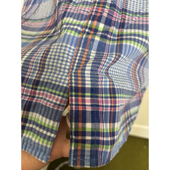 Lauren Ralph Lauren Blue Plaid Long Sleeve Collared Shirt Size Large RLL Logo - Picture 5 of 7